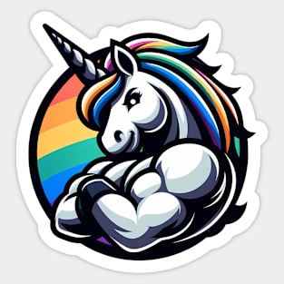 Alpha Male Unicorn LGBTQ Pride Rainbow Sticker